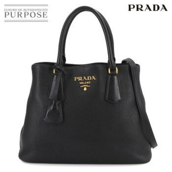 Prada Hand Shoulder Bag Nero Black Leather - Picture 1 of 9